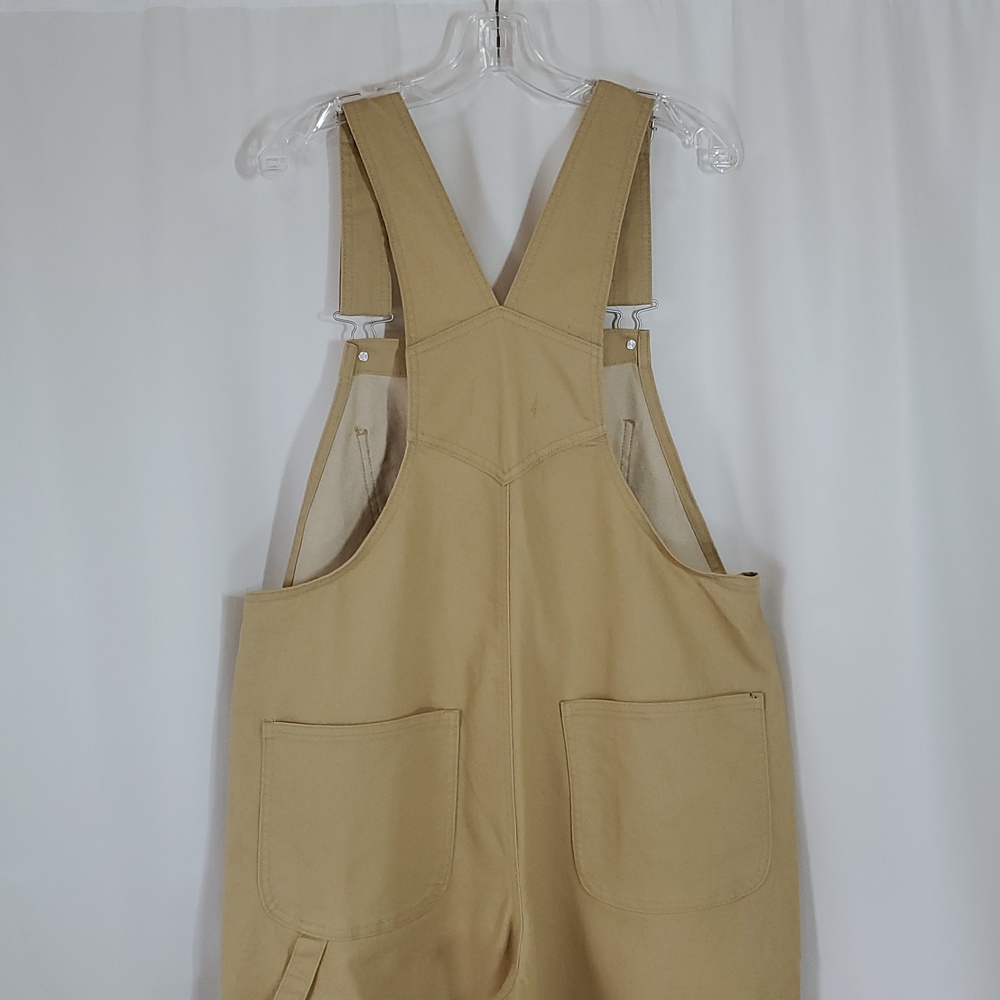 Hybrid & Company Womens Super Comfy Stretch Denim jumpsuit Pants Overalls ~Khaki - Picture 12 of 16